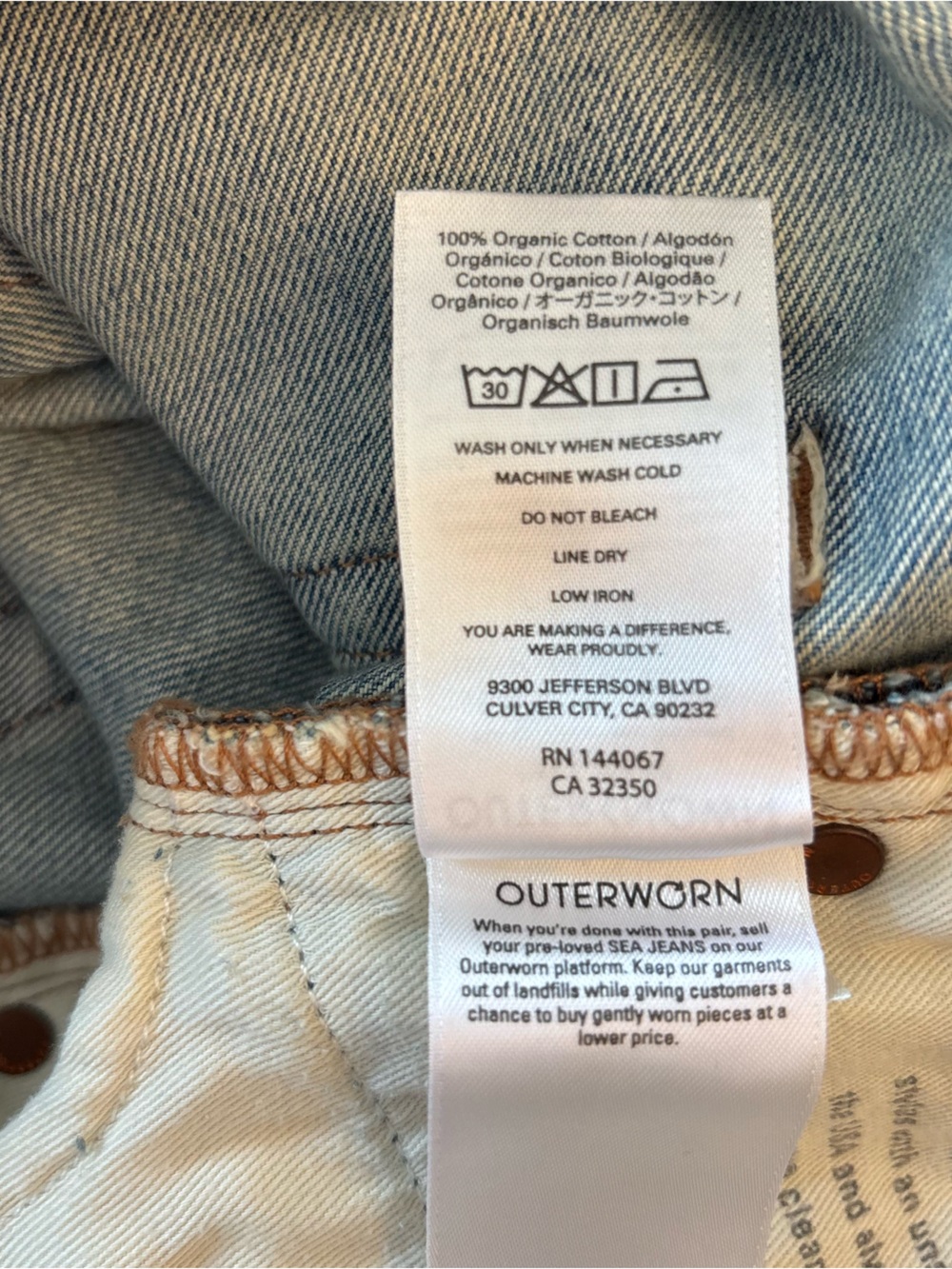 Outerknown Women's The Beachcomber Relaxed SEA Jeans 24x30 Retail $168 NWT - Picture 9 of 11